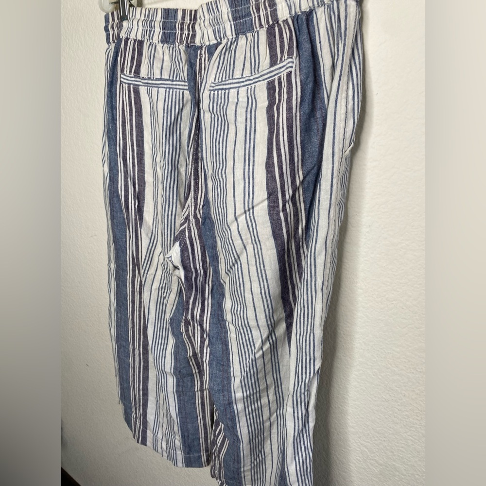 Beach lunch lounge linen capris flowy pants - Picture 4 of 10